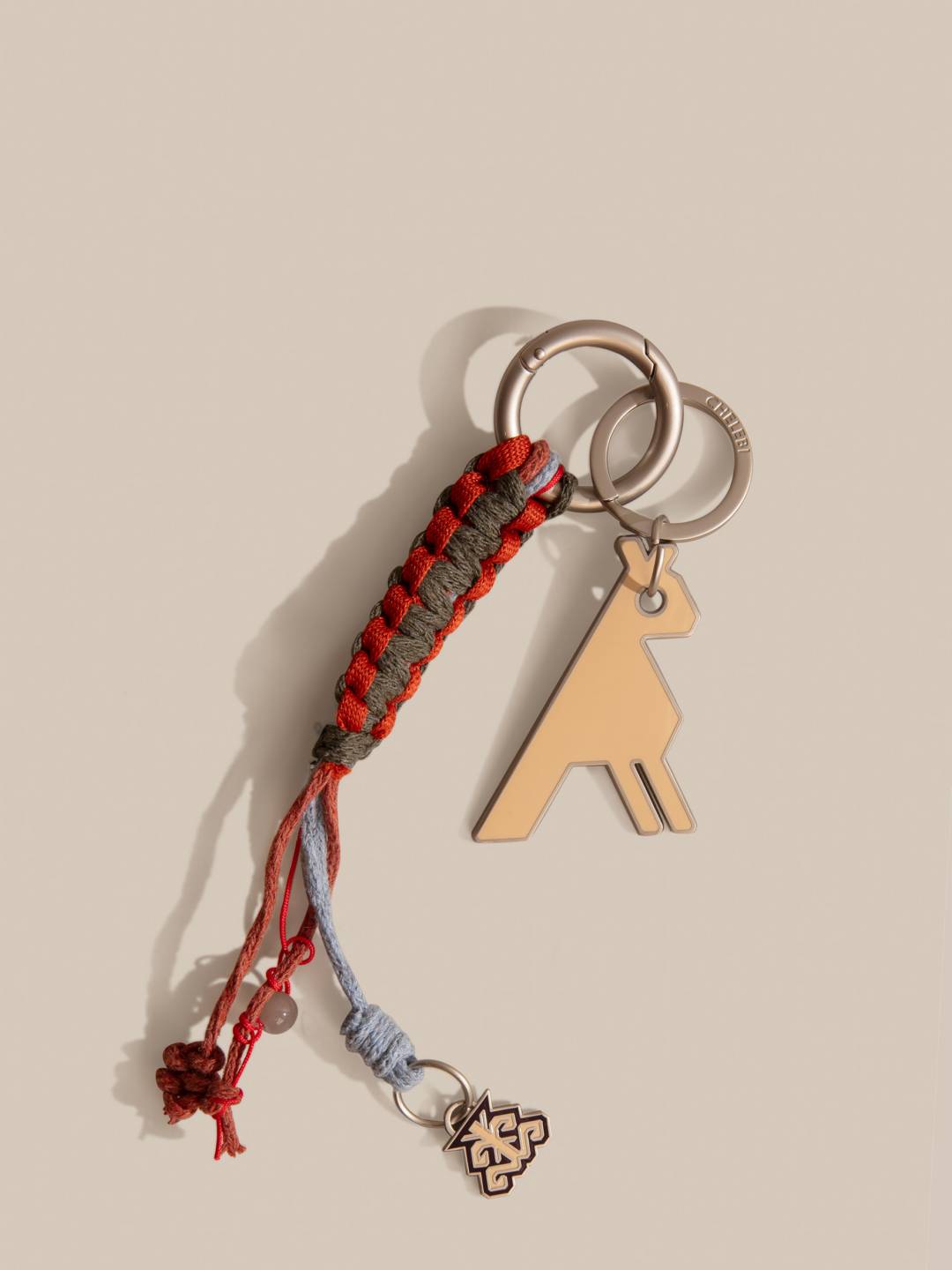 Gümüş Bej Quş Asqısı Mərcan İplikli