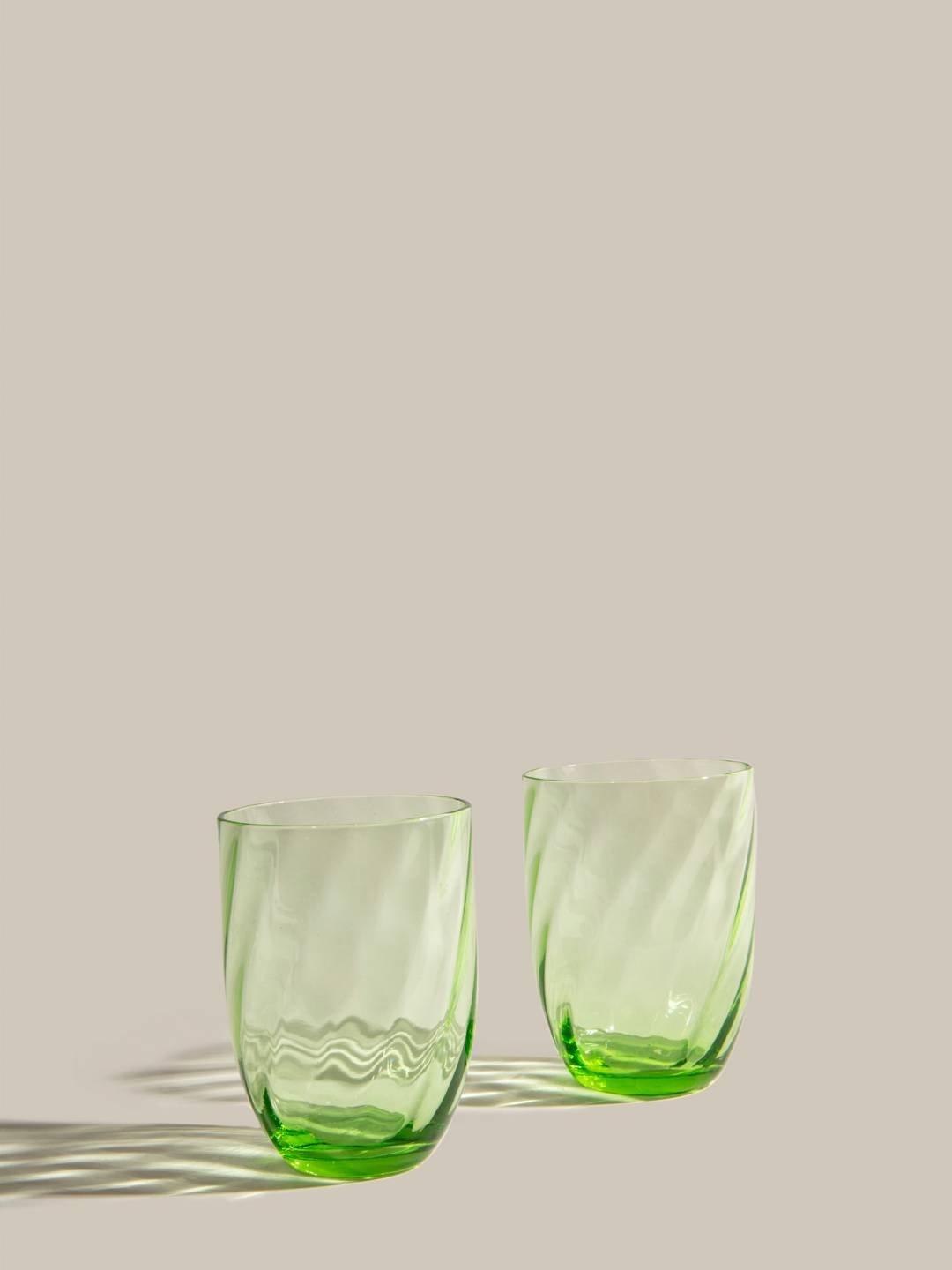 Bohemian Crystal Light Green Tumblers