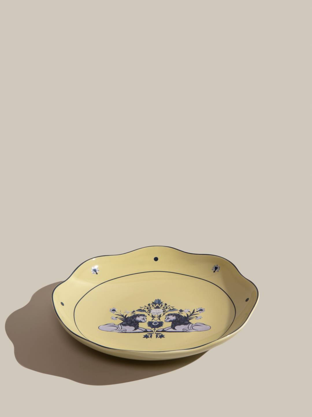 Sheki Khan Lions deep plate golden pistachio