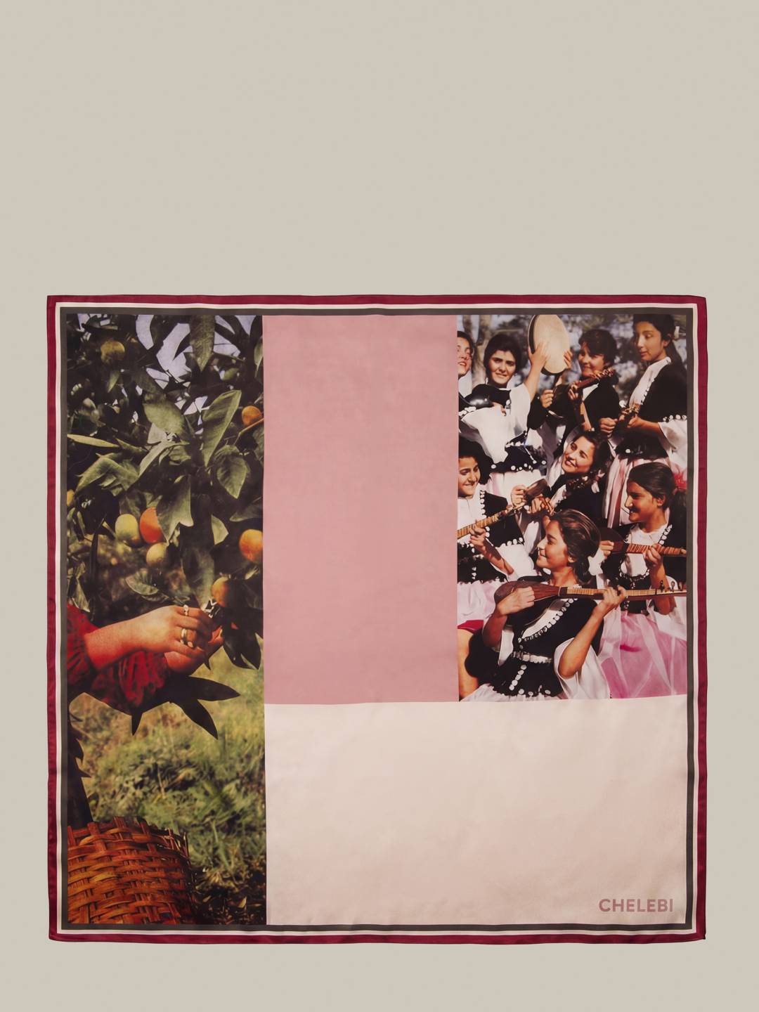 Girls with Fruit Silk Scarf