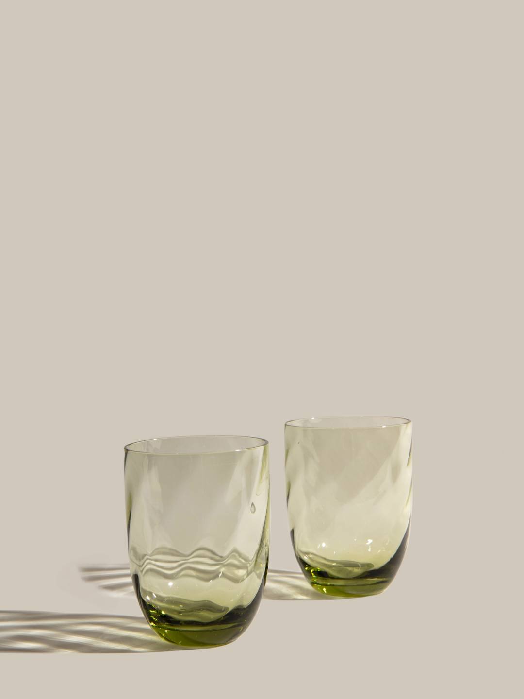 Bohemian Crystal Olive Green Tumblers